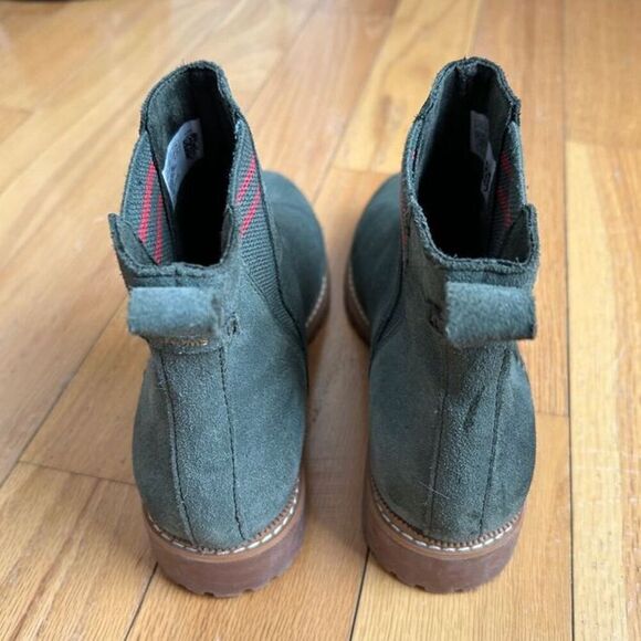 Toms Olive Green Suede Pull on Chelsea Ankle Booties Size 7 - Picture 5 of 8